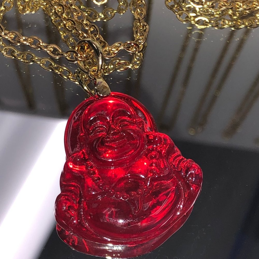 COPY - lucky red Buddha necklace